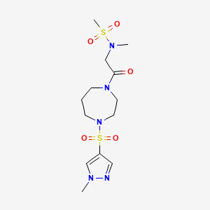 N-methyl-N-(2-(4-((1-methyl-1H-pyrazol-4-yl)sulfonyl)-1,4-diazepan-1-yl)-2-oxoethyl)methanesulfonamide
