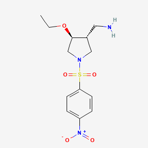 [(3R,4S)-4-Ethoxy-1-(4-nitrophenyl)sulfonylpyrrolidin-3-yl]methanamine