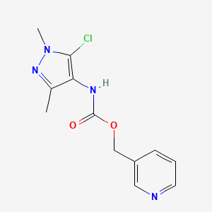 molecular formula C12H13ClN4O2 B2521207 3-pyridinylmethyl N-(5-chloro-1,3-dimethyl-1H-pyrazol-4-yl)carbamate CAS No. 955975-45-8