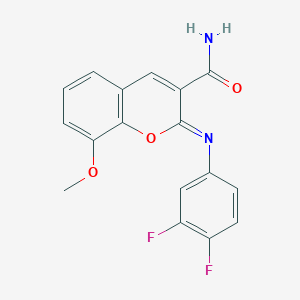 (2Z)-2-[(3,4-difluorophenyl)imino]-8-methoxy-2H-chromene-3-carboxamide