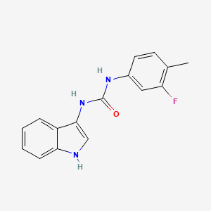 molecular formula C16H14FN3O B2521213 1-(3-氟-4-甲基苯基)-3-(1H-吲哚-3-基)脲 CAS No. 899753-47-0