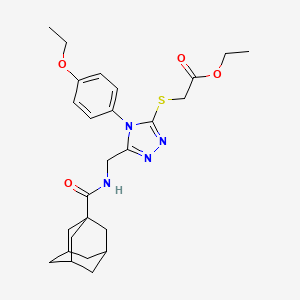 Ethyl 2-[[5-[(adamantane-1-carbonylamino)methyl]-4-(4-ethoxyphenyl)-1,2,4-triazol-3-yl]sulfanyl]acetate