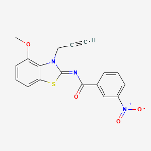 molecular formula C18H13N3O4S B2521226 N-(4-methoxy-3-prop-2-ynyl-1,3-benzothiazol-2-ylidene)-3-nitrobenzamide CAS No. 868376-91-4