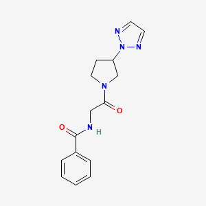 molecular formula C15H17N5O2 B2521230 N-(2-(3-(2H-1,2,3-三唑-2-基)吡咯烷-1-基)-2-氧代乙基)苯甲酰胺 CAS No. 2034250-78-5