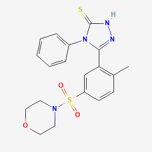 molecular formula C19H20N4O3S2 B2521235 5-[2-methyl-5-(morpholine-4-sulfonyl)phenyl]-4-phenyl-4H-1,2,4-triazole-3-thiol CAS No. 522624-41-5