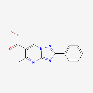 molecular formula C14H12N4O2 B2521239 Methyl 5-methyl-2-phenyl[1,2,4]triazolo[1,5-a]pyrimidine-6-carboxylate CAS No. 856864-54-5
