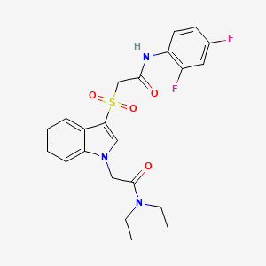 2-(3-((2-((2,4-difluorophenyl)amino)-2-oxoethyl)sulfonyl)-1H-indol-1-yl)-N,N-diethylacetamide