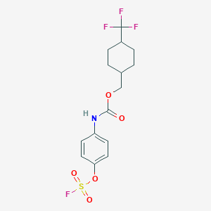 molecular formula C15H17F4NO5S B2521251 [4-(Trifluoromethyl)cyclohexyl]methyl N-(4-fluorosulfonyloxyphenyl)carbamate CAS No. 2411275-74-4