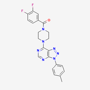 molecular formula C22H19F2N7O B2521274 (3,4-difluorophenyl)(4-(3-(p-tolyl)-3H-[1,2,3]triazolo[4,5-d]pyrimidin-7-yl)piperazin-1-yl)methanone CAS No. 920363-11-7
