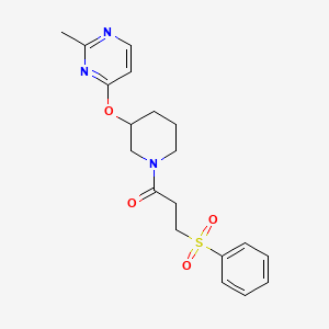 1-(3-((2-Methylpyrimidin-4-yl)oxy)piperidin-1-yl)-3-(phenylsulfonyl)propan-1-one