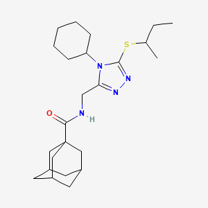 molecular formula C24H38N4OS B2521284 N-[(5-butan-2-ylsulfanyl-4-cyclohexyl-1,2,4-triazol-3-yl)methyl]adamantane-1-carboxamide CAS No. 477304-53-3