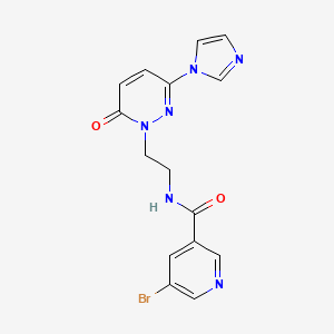 molecular formula C15H13BrN6O2 B2521286 N-(2-(3-(1H-imidazol-1-yl)-6-oxopyridazin-1(6H)-yl)ethyl)-5-bromonicotinamide CAS No. 1396875-56-1