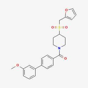 molecular formula C24H25NO5S B2521287 (4-((呋喃-2-基甲基)磺酰基)哌啶-1-基)(3'-甲氧基-[1,1'-联苯]-4-基)甲酮 CAS No. 1448061-26-4