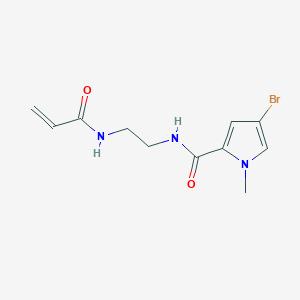 molecular formula C11H14BrN3O2 B2521288 4-溴-1-甲基-N-[2-(丙-2-烯酰氨基)乙基]吡咯-2-甲酰胺 CAS No. 1436037-16-9