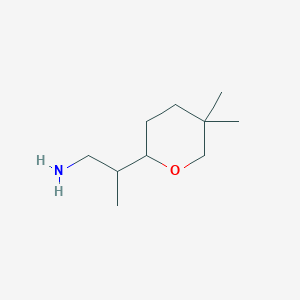 molecular formula C10H21NO B2521289 2-(5,5-Dimethyloxan-2-yl)propan-1-amine CAS No. 2248293-27-6