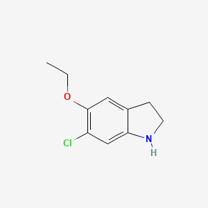 molecular formula C10H12ClNO B2521296 6-chloro-5-ethoxy-2,3-dihydro-1H-indole CAS No. 1379238-66-0