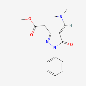 molecular formula C15H17N3O3 B2521302 Methyl {(4E)-4-[(dimethylamino)methylene]-5-oxo-1-phenyl-4,5-dihydro-1H-pyrazol-3-YL}acetate CAS No. 669753-32-6