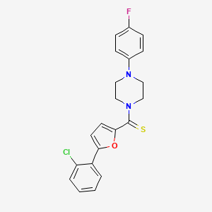 molecular formula C21H18ClFN2OS B2521305 (5-(2-Chlorophenyl)furan-2-yl)(4-(4-fluorophenyl)piperazin-1-yl)methanethione CAS No. 843617-58-3