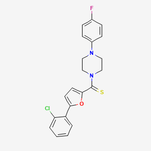 molecular formula C21H18ClFN2OS B2521305 (5-(2-氯苯基)呋喃-2-基)(4-(4-氟苯基)哌嗪-1-基)甲硫酮 CAS No. 843617-58-3