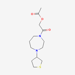 2-Oxo-2-(4-(tetrahydrothiophen-3-yl)-1,4-diazepan-1-yl)ethyl acetate