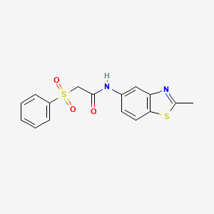 2-(benzenesulfonyl)-N-(2-methyl-1,3-benzothiazol-5-yl)acetamide