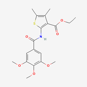 molecular formula C19H23NO6S B2521313 Ethyl 4,5-dimethyl-2-(3,4,5-trimethoxybenzamido)thiophene-3-carboxylate CAS No. 307341-54-4