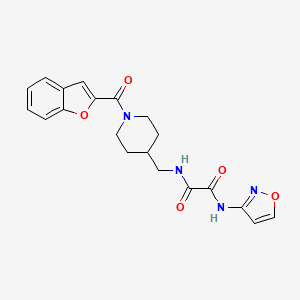 molecular formula C20H20N4O5 B2521317 N1-((1-(benzofuran-2-carbonyl)piperidin-4-yl)methyl)-N2-(isoxazol-3-yl)oxalamide CAS No. 1235649-25-8