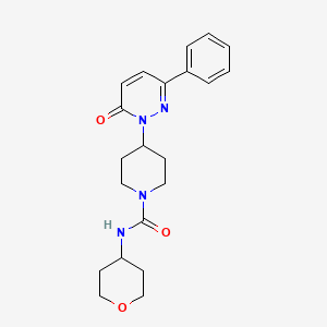 molecular formula C21H26N4O3 B2521318 N-(Oxan-4-yl)-4-(6-oxo-3-phenylpyridazin-1-yl)piperidine-1-carboxamide CAS No. 2380010-85-3