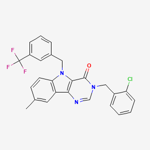 3-(2-chlorobenzyl)-8-methyl-5-(3-(trifluoromethyl)benzyl)-3H-pyrimido[5,4-b]indol-4(5H)-one