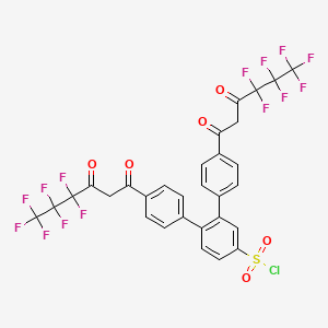 molecular formula C30H15ClF14O6S B2521323 4,4''-Bis(4,4,5,5,6,6,6-heptafluoro-1,3-dioxohexyl)-o-terphenyl-4'-sulfonyl chloride CAS No. 200862-70-0