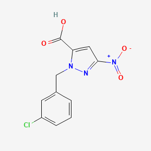 1-[(3-chlorophenyl)methyl]-3-nitro-1H-pyrazole-5-carboxylic acid