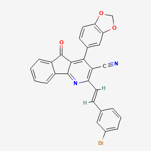 4-(1,3-benzodioxol-5-yl)-2-[(E)-2-(3-bromophenyl)ethenyl]-5-oxo-5H-indeno[1,2-b]pyridine-3-carbonitrile
