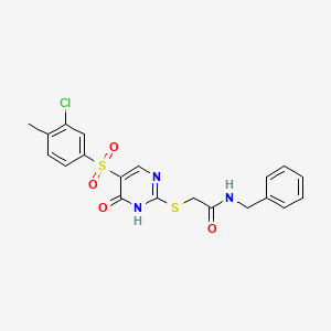 N-benzyl-2-((5-((3-chloro-4-methylphenyl)sulfonyl)-6-oxo-1,6-dihydropyrimidin-2-yl)thio)acetamide