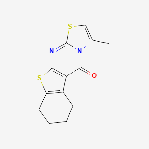 molecular formula C13H12N2OS2 B2521335 3-甲基-6,7,8,9-四氢-5H-苯并[4,5]噻吩并[2,3-d]噻唑并[3,2-a]嘧啶-5-酮 CAS No. 52881-24-0