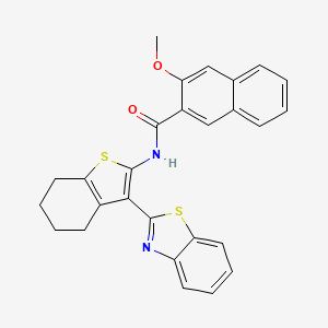 molecular formula C27H22N2O2S2 B2521337 N-[3-(1,3-benzothiazol-2-yl)-4,5,6,7-tetrahydro-1-benzothiophen-2-yl]-3-methoxynaphthalene-2-carboxamide CAS No. 325988-45-2