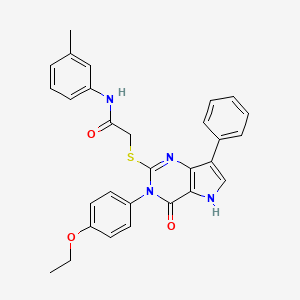 molecular formula C29H26N4O3S B2521339 2-((3-(4-ethoxyphenyl)-4-oxo-7-phenyl-4,5-dihydro-3H-pyrrolo[3,2-d]pyrimidin-2-yl)thio)-N-(m-tolyl)acetamide CAS No. 2034584-31-9