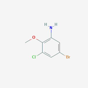 molecular formula C7H7BrClNO B2521341 5-溴-3-氯-2-甲氧基苯胺 CAS No. 1547274-38-3