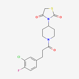 3-(1-(3-(3-Chloro-4-fluorophenyl)propanoyl)piperidin-4-yl)thiazolidine-2,4-dione