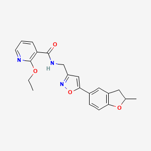 molecular formula C21H21N3O4 B2521345 2-ethoxy-N-((5-(2-methyl-2,3-dihydrobenzofuran-5-yl)isoxazol-3-yl)methyl)nicotinamide CAS No. 1206987-32-7