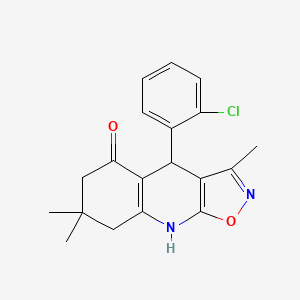 molecular formula C19H19ClN2O2 B2521349 4-(2-chlorophenyl)-3,7,7-trimethyl-4H,5H,6H,7H,8H,9H-[1,2]oxazolo[5,4-b]quinolin-5-one CAS No. 852712-88-0
