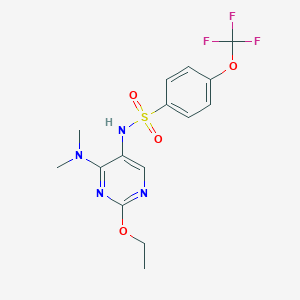 molecular formula C15H17F3N4O4S B2521351 N-(4-(dimethylamino)-2-ethoxypyrimidin-5-yl)-4-(trifluoromethoxy)benzenesulfonamide CAS No. 1798619-98-3
