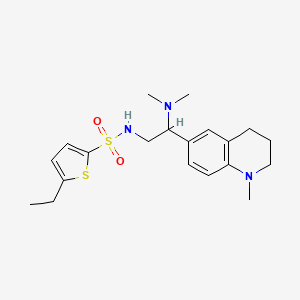 molecular formula C20H29N3O2S2 B2521353 N-(2-(dimethylamino)-2-(1-methyl-1,2,3,4-tetrahydroquinolin-6-yl)ethyl)-5-ethylthiophene-2-sulfonamide CAS No. 946241-00-5