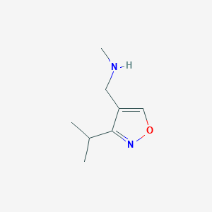 molecular formula C8H14N2O B2521354 N-Methyl-1-(3-propan-2-yl-1,2-oxazol-4-yl)methanamine CAS No. 1525566-13-5