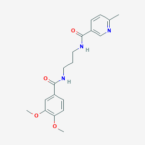 molecular formula C19H23N3O4 B252137 N-(3-{[(3,4-dimethoxyphenyl)carbonyl]amino}propyl)-6-methylpyridine-3-carboxamide 