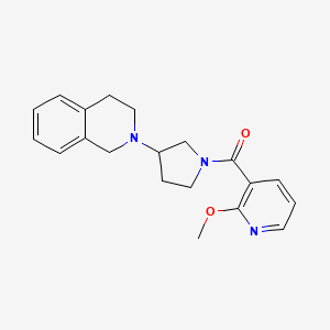 molecular formula C20H23N3O2 B2521375 (3-(3,4-二氢异喹啉-2(1H)-基)吡咯烷-1-基)(2-甲氧基吡啶-3-基)甲酮 CAS No. 2034265-26-2
