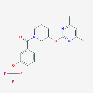 molecular formula C19H20F3N3O3 B2521379 (3-((4,6-Dimethylpyrimidin-2-yl)oxy)piperidin-1-yl)(3-(trifluoromethoxy)phenyl)methanone CAS No. 2097915-89-2