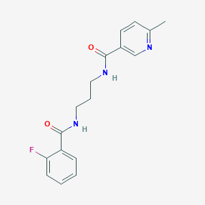 molecular formula C17H18FN3O2 B252138 N-{3-[(2-fluorobenzoyl)amino]propyl}-6-methylnicotinamide 