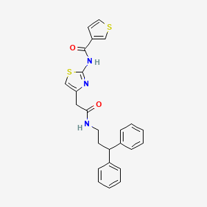 N-(4-(2-((3,3-diphenylpropyl)amino)-2-oxoethyl)thiazol-2-yl)thiophene-3-carboxamide