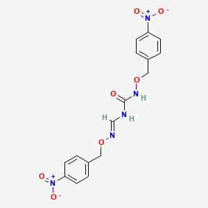 molecular formula C16H15N5O7 B2521387 N-[(4-nitrobenzyl)oxy]-N-({[(4-nitrobenzyl)oxy]imino}methyl)urea CAS No. 338418-01-2