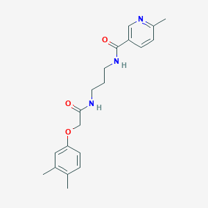 molecular formula C20H25N3O3 B252139 N-(3-{[(3,4-dimethylphenoxy)acetyl]amino}propyl)-6-methylpyridine-3-carboxamide 